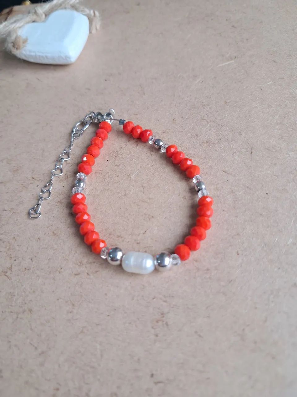 Pulseira cristal, pérola água doce e prata 925