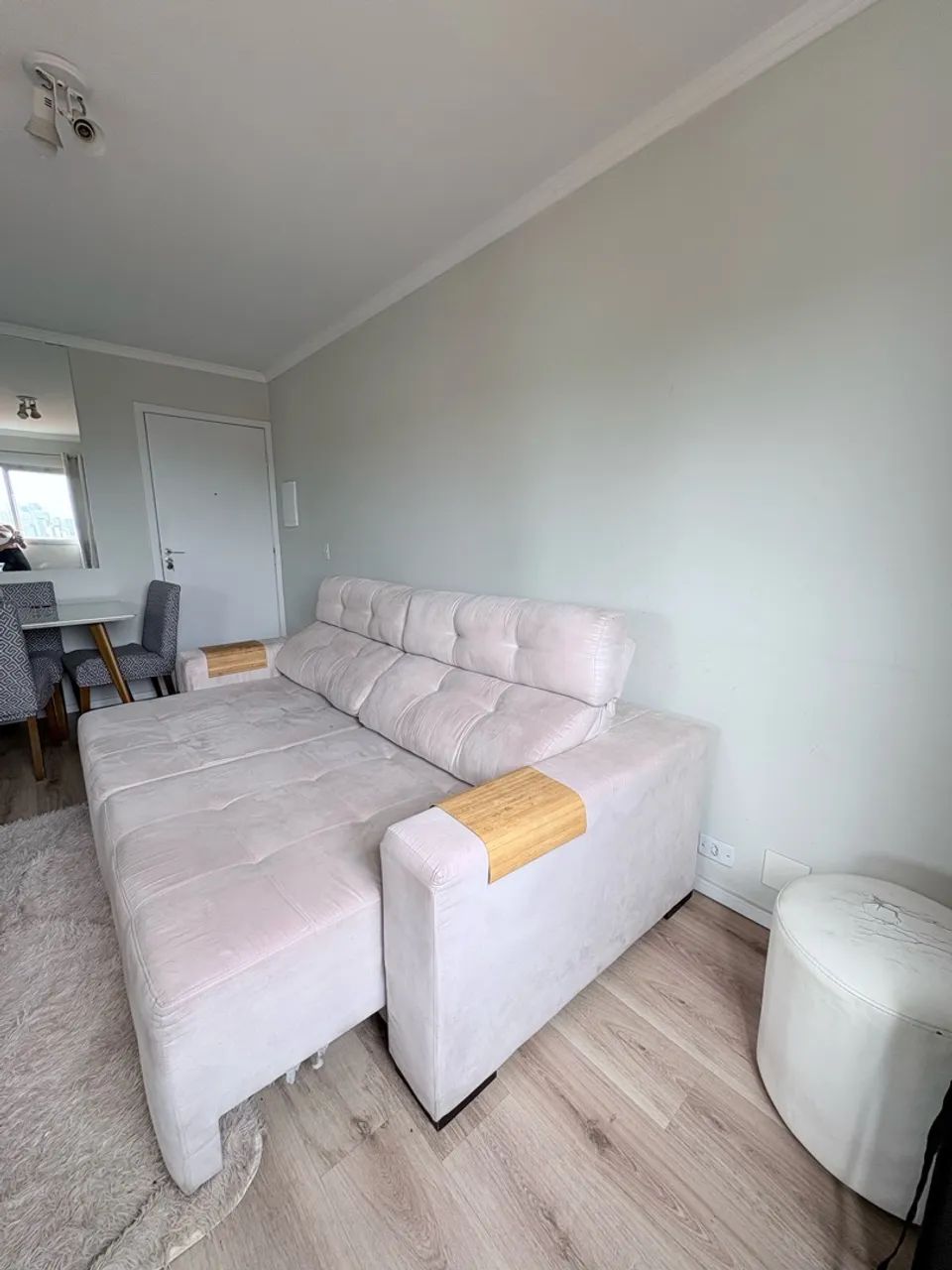 Sofá Retrátil e Reclinável Cinza-Claro, 2,36 m  - Foto 4