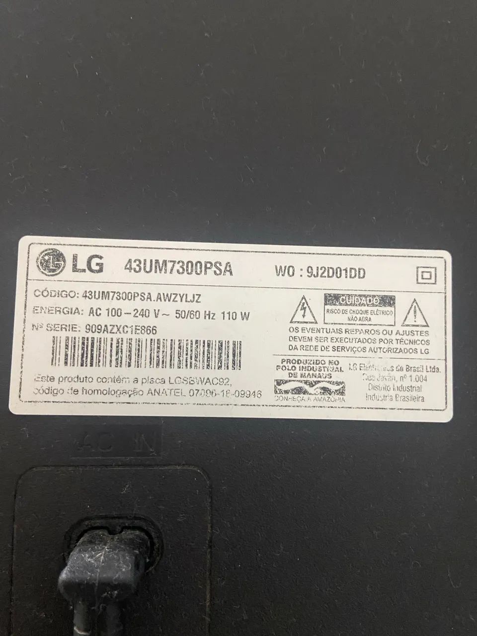 TV LG 43 POLEGADAS. 