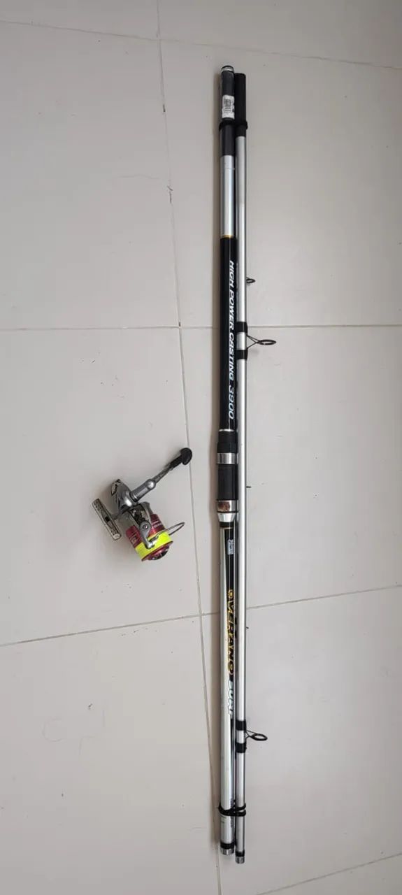 Conjunto pesca de praia: vara verano 3,9 m e molinete Prisma 4000 - Foto 2