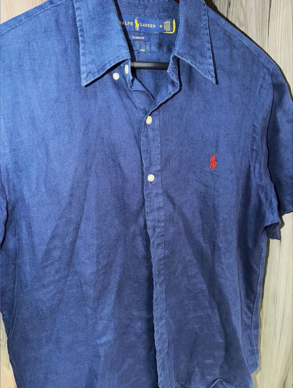 Camisa de Linho Ralph Lauren - Azul - M - Foto 2