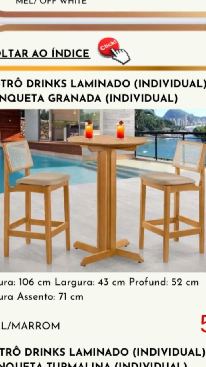 Cadeira e bistrô iluminado