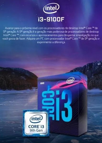 Processador Intel Core i3 9100F 3.60 ghz