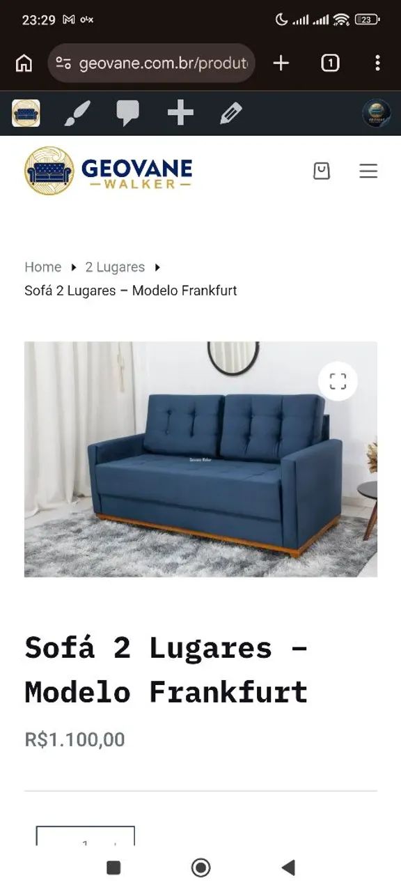 Sofá 2 Lugares - Modelo Frankfurt