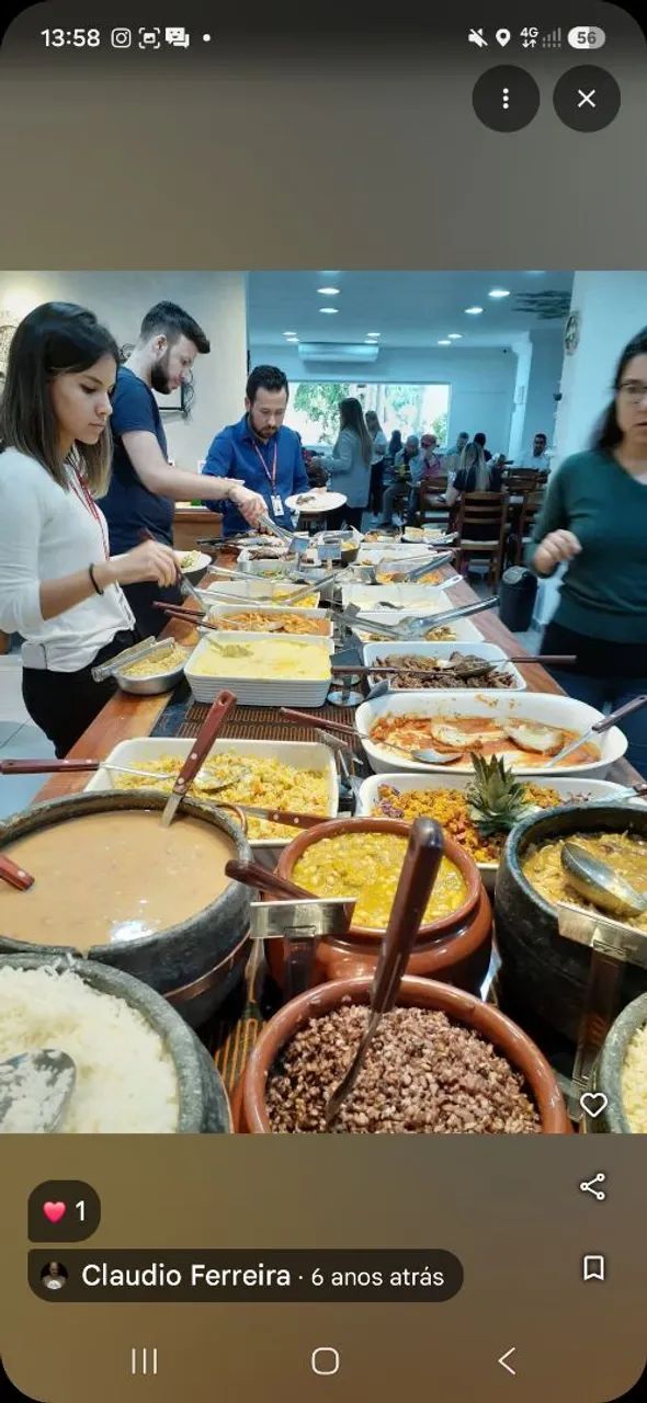 Restaurante kilo movimento 100 mil