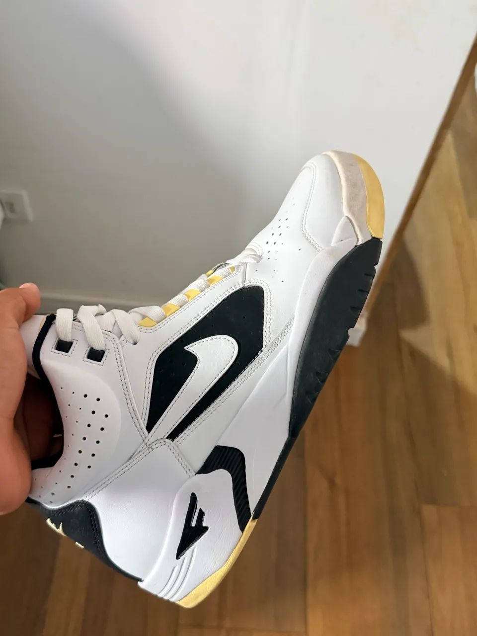 tênis Nike Air Flight Lite Mid em couro branco Tamanho 42 - Foto 3