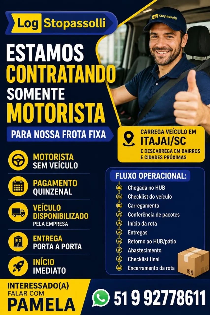 MOTORISTA ITAJAI COM CNPJ