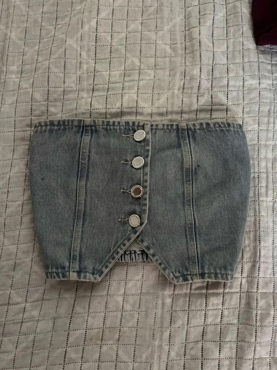 ? Corset / Top Cai-Cai em Jeans - Estado Impecável! ?