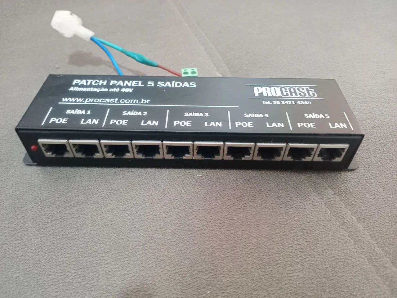 Patch Panel PoE Passivo de 5 Portas (Saídas)