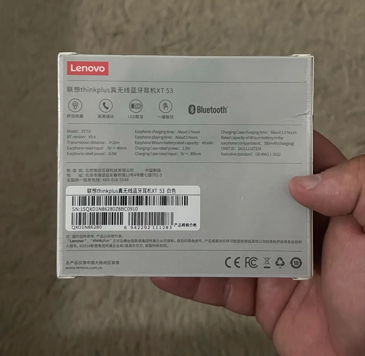 Fone Bluetooth Lenovo xt53 earbuds lacrado - Foto 2