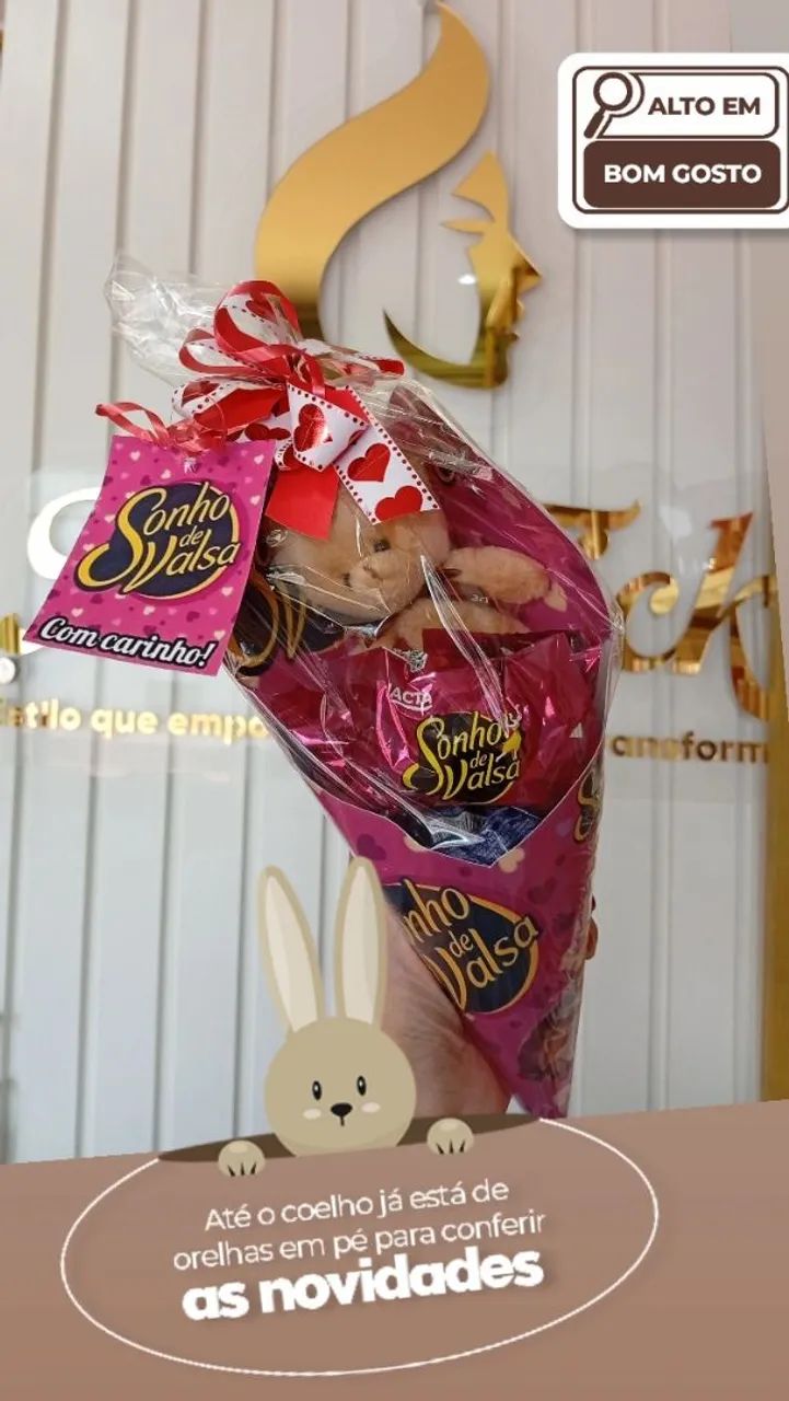 Buquê cone personalizado pra presente de páscoa com chocolate  - Foto 3
