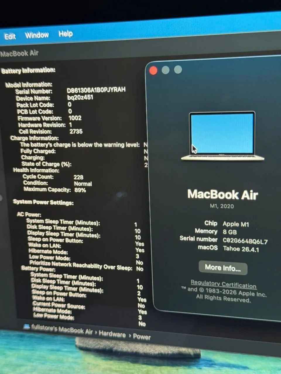 Macbook Air M1 89% saúde bateria  - Foto 4