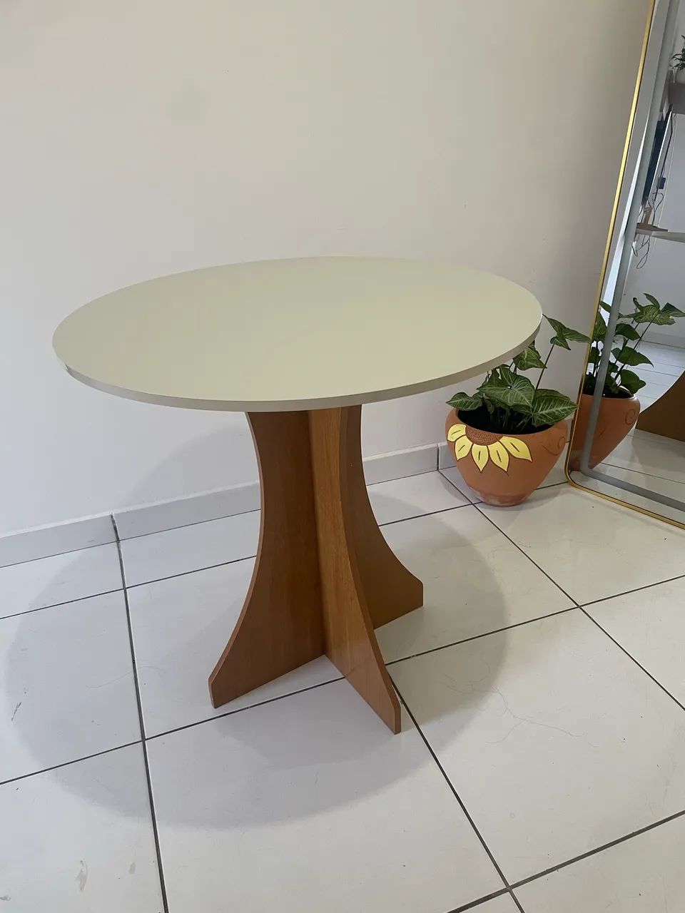 Mesa em mdf off white e nature - Foto 3