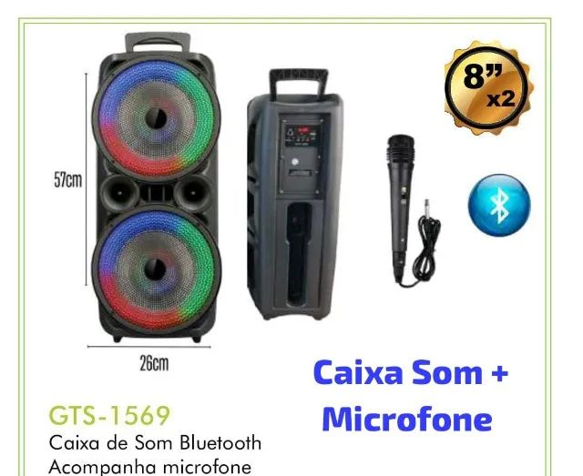 Caixa de som Bluetooth acompanhado com microfone