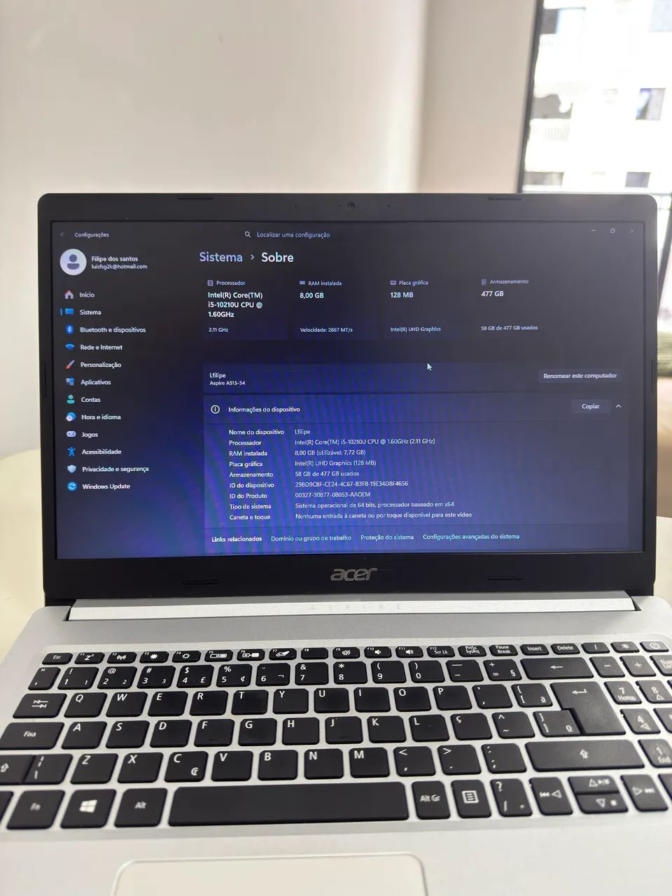 Acer Aspire 5 Core I5 8Gb ram ssd 512gb com Windows  - Foto 3