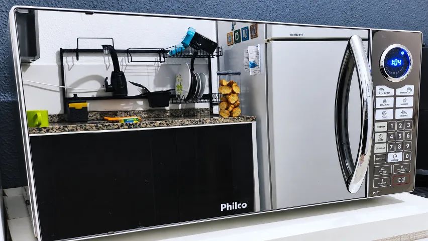 Vendo Microondas Espelhado Philco Bem Conservado + Entrega - Foto 5