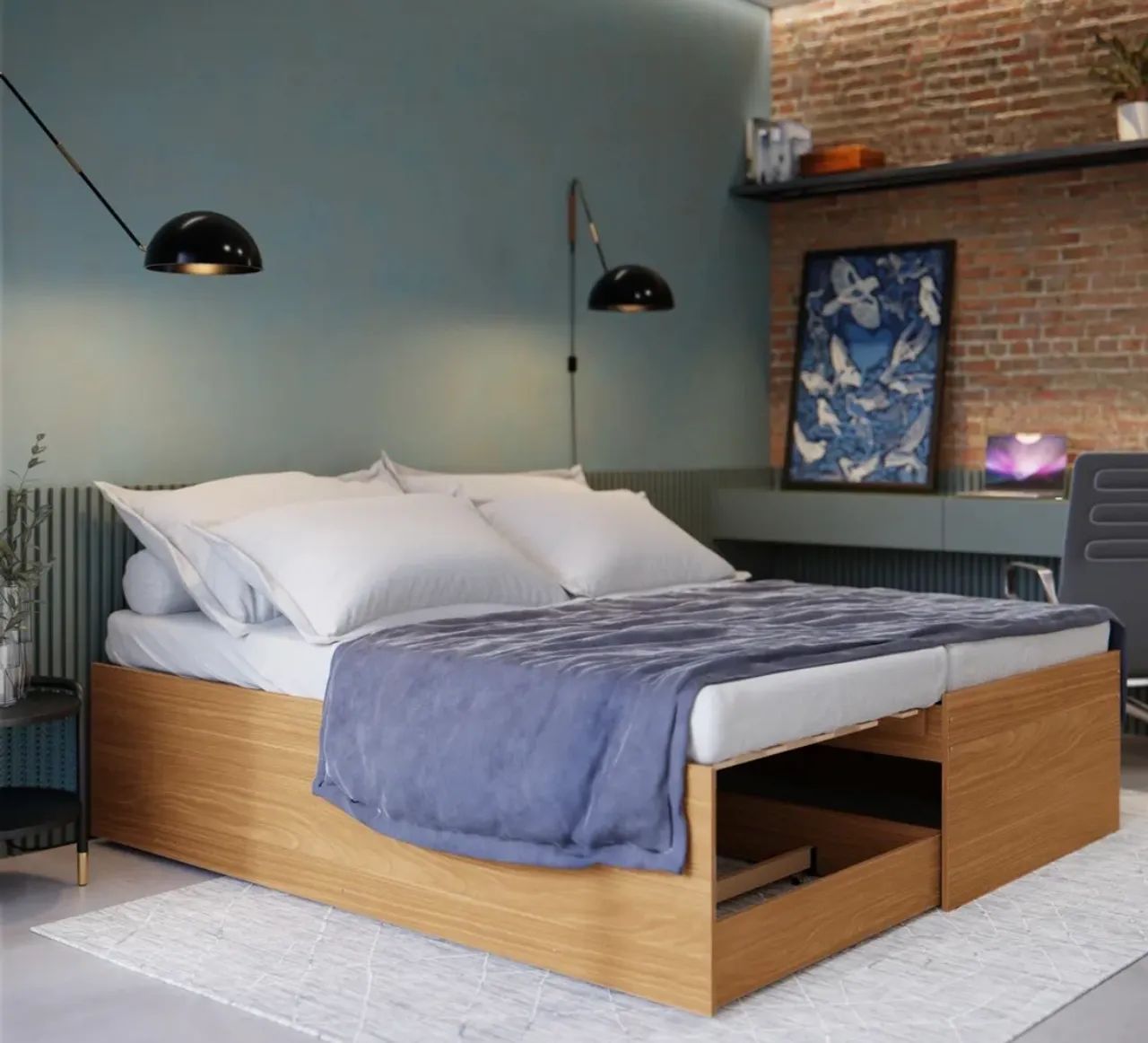 Cama 3 em 1 (com 2 colchões)
