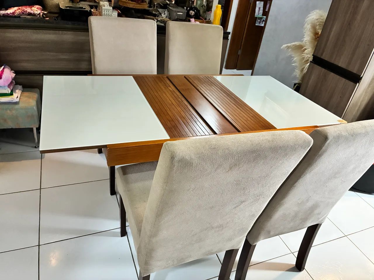 mesa de jantar expandível+4 cadeiras - Foto 2
