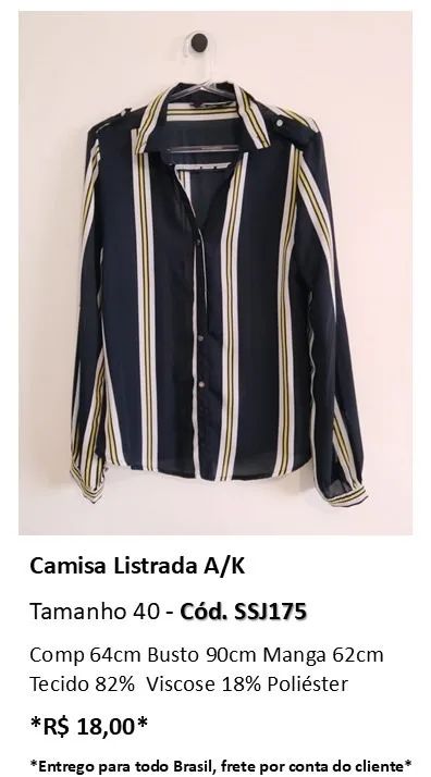 Camisa Listrada Viscose - Foto 4