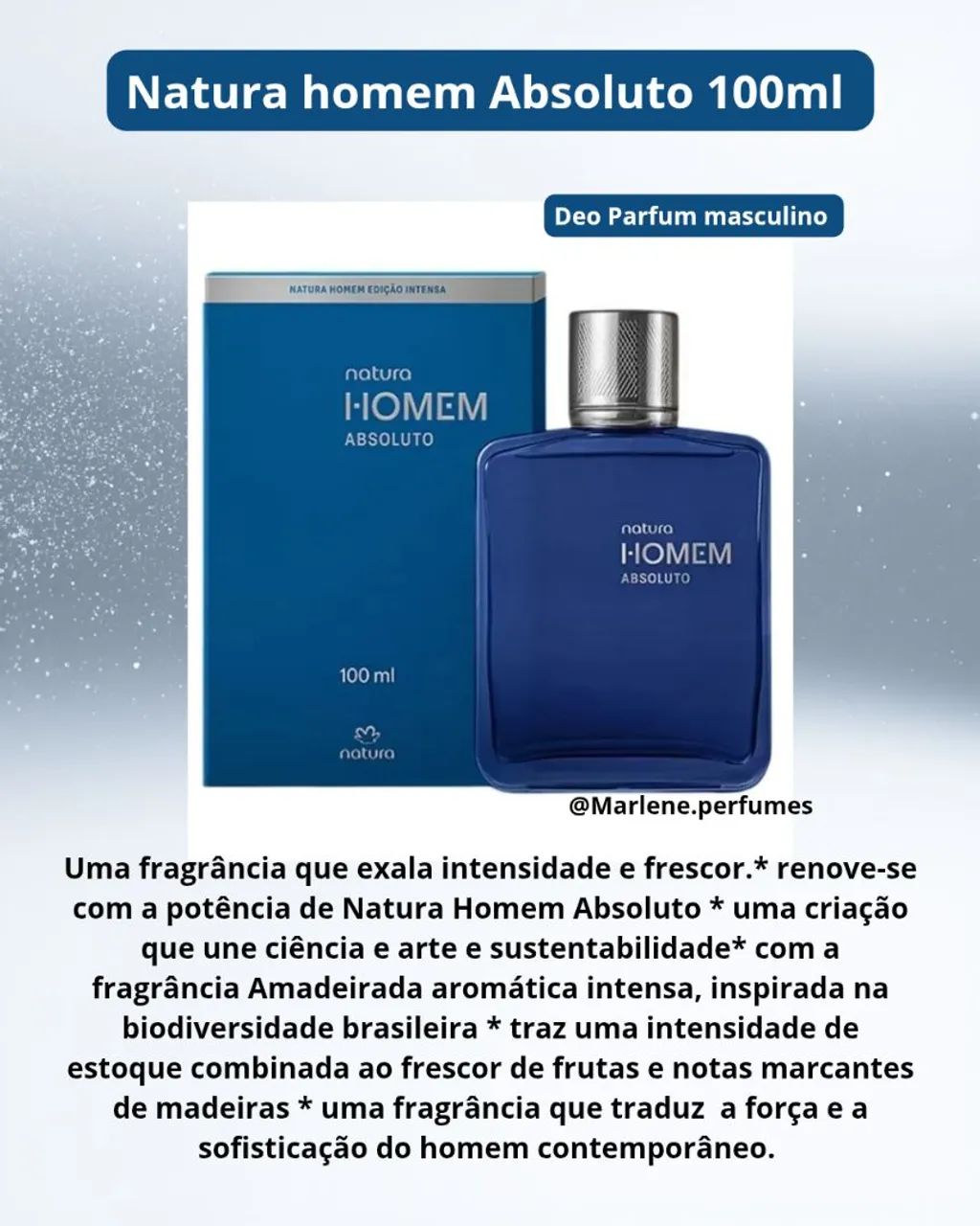 Natura homem Absoluto Eau de Parfum masculino, 100ml 