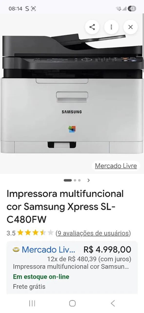 Impressora laser multifuncional C480