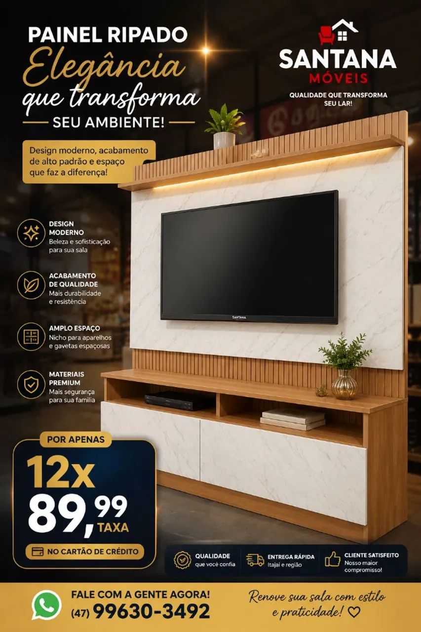 Painel com rack