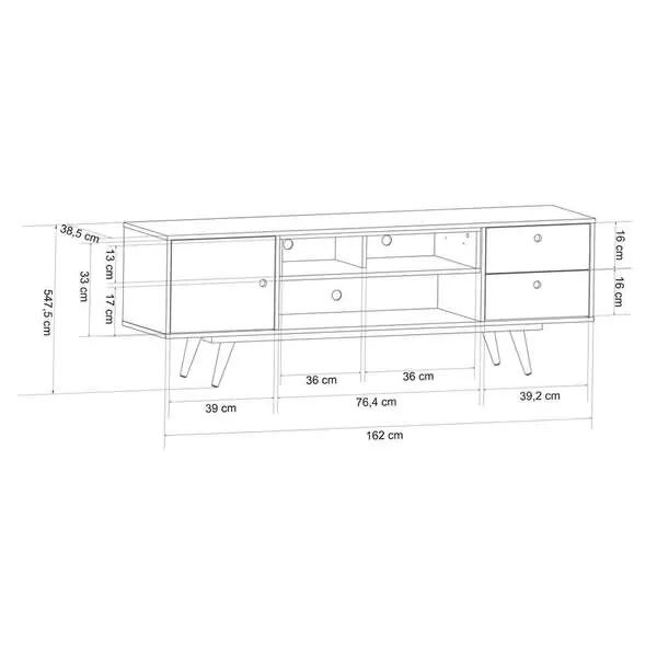 Rack Retrô Rostock Branco 160 cm - Foto 5