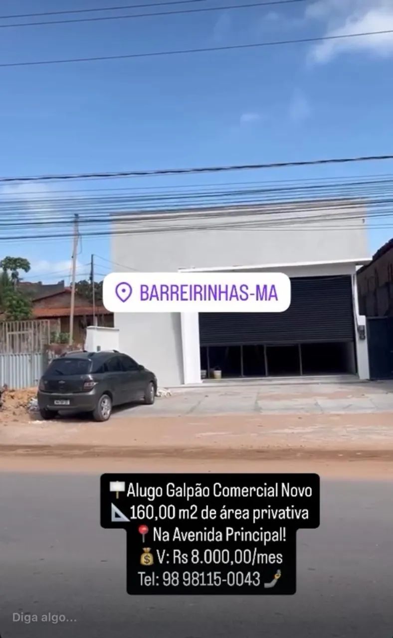Alugo Galpão Comercial em Barreirinhas (MA)