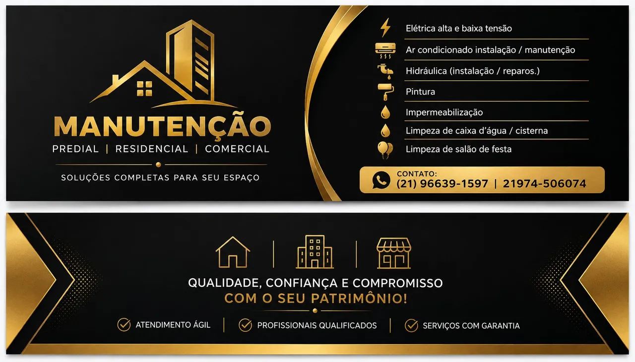Manutenção , residencial ,  Predial e comercial.