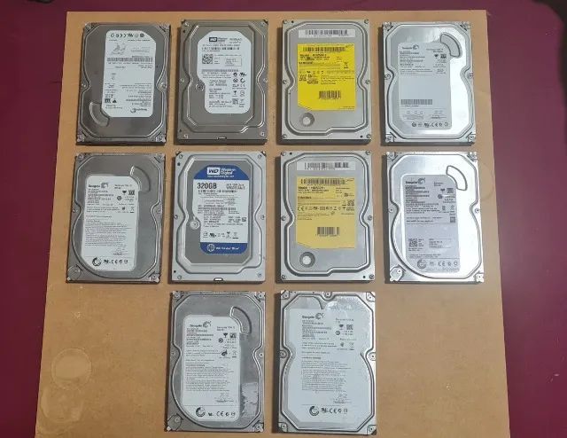LOTE COM 10 HDS DE COMPUTADOR DE MESA VÁRIAS CAPACIDADES
