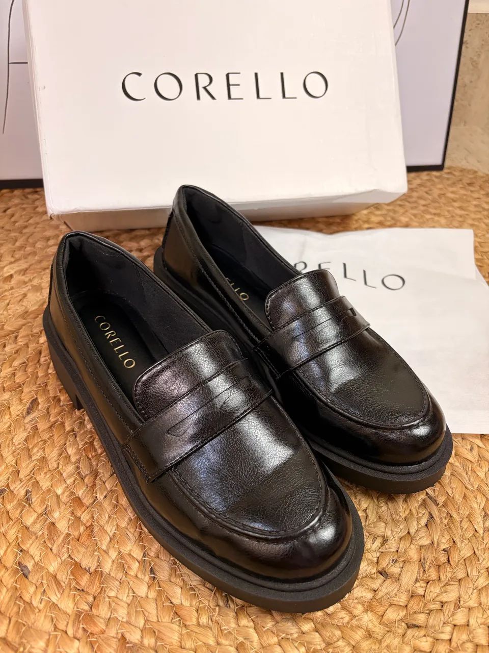 Mocassim alt preto Corello 37