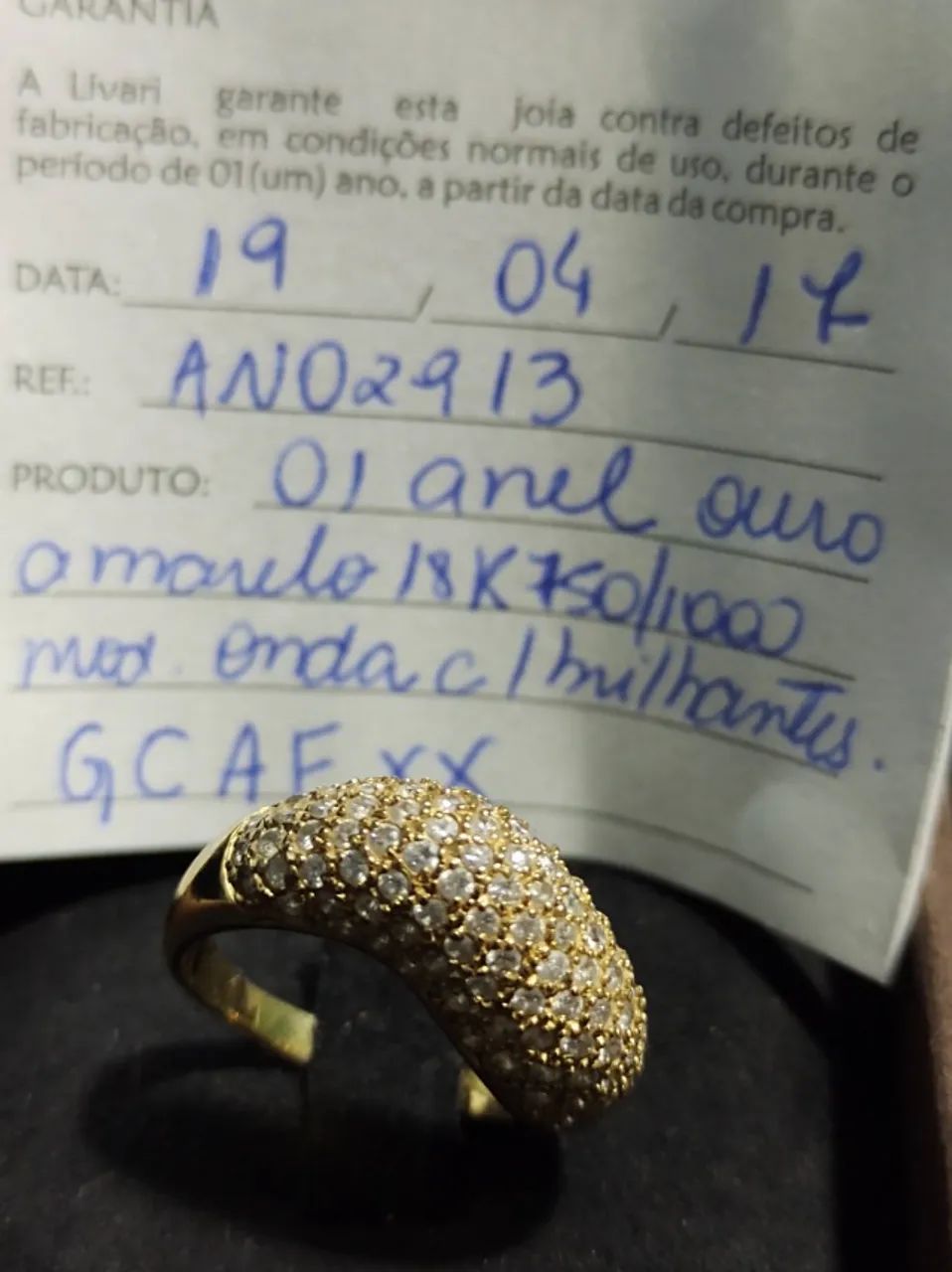 Anel em ouro com brilhantes - Foto 2
