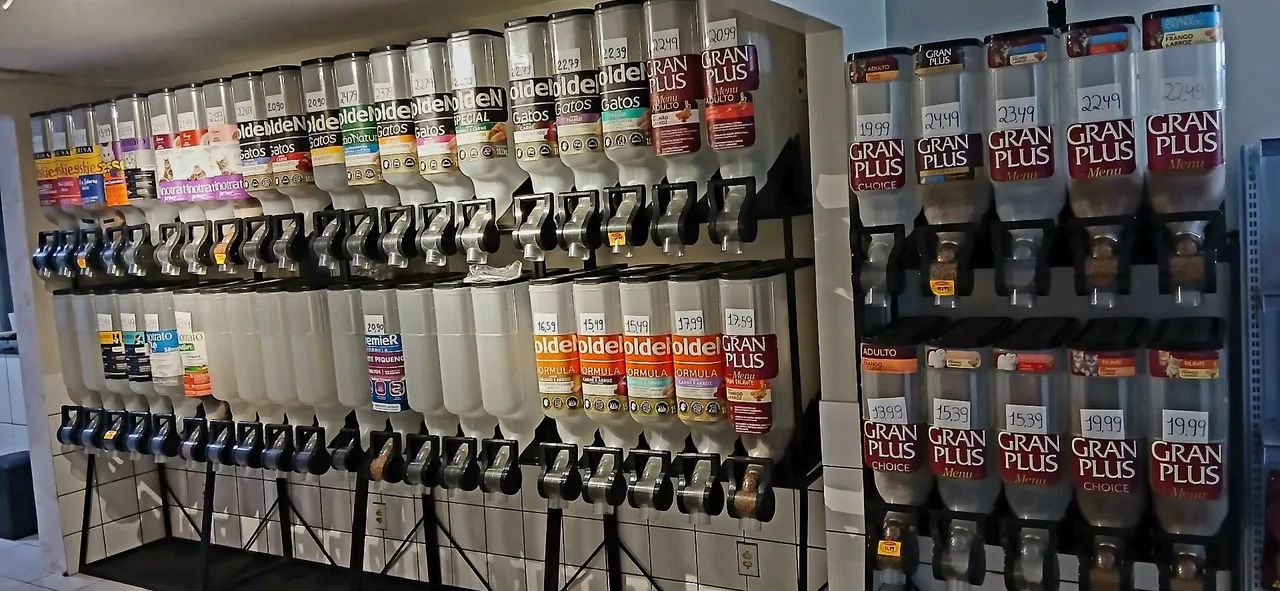 Dispenser para grãos/ ração petshop