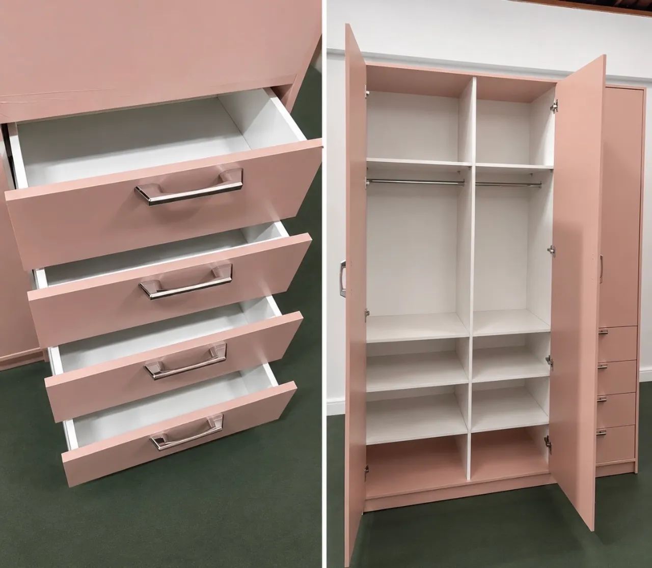 Guarda roupa rosa 100% MDF - Foto 4