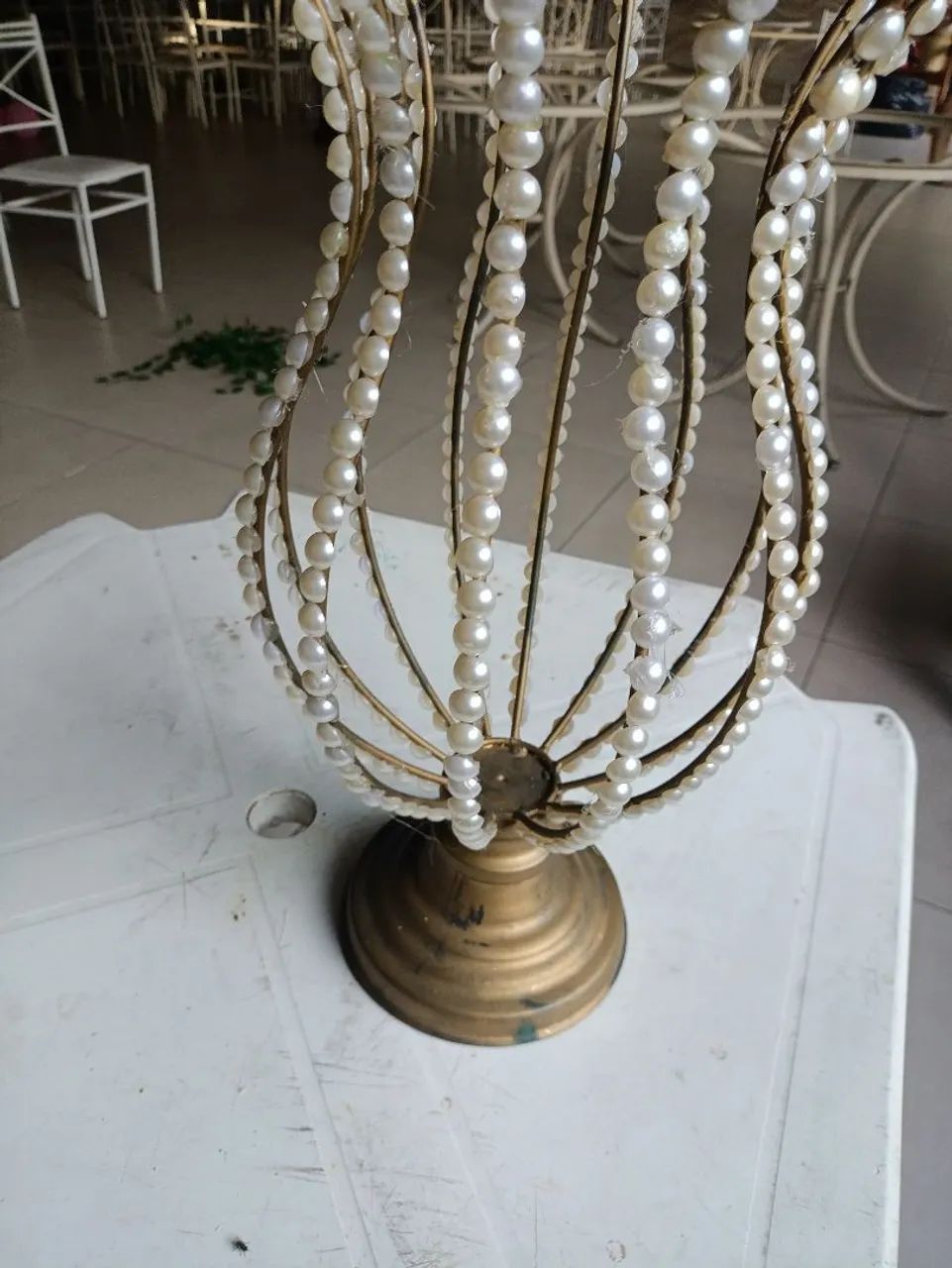 2 Vaso Decorativo com pérolas 