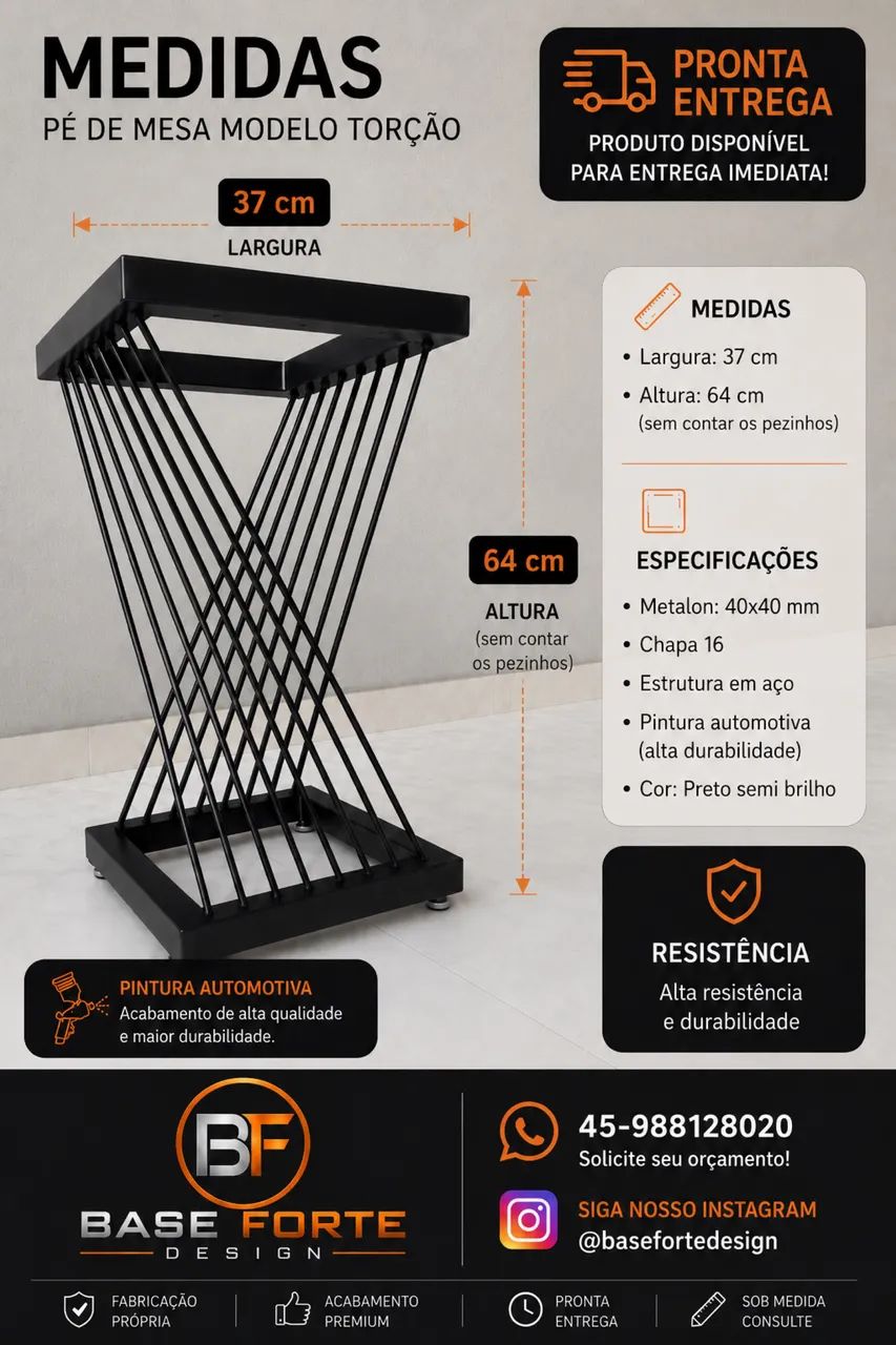 Pé/base para mesa em aço pronta entrega  - Foto 4