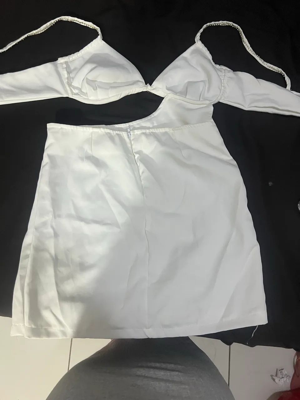 Vestido branco tecido alfataria - Foto 3