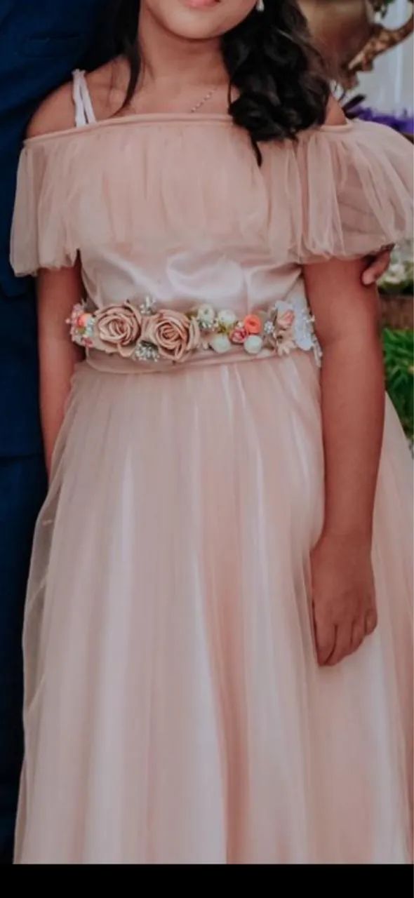 Vestido de festa rosê-juvenil - Foto 4
