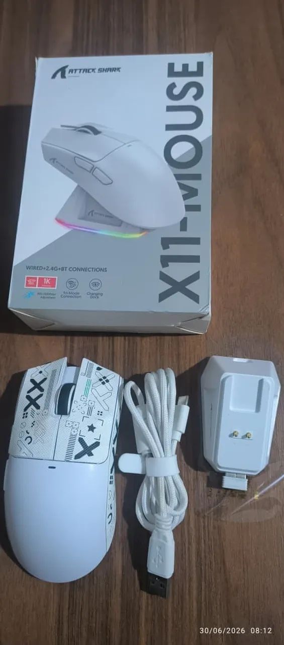 ATTACK SHARK X11 Mouse Gamer Wireless com Dock de Carregamento - Foto 2
