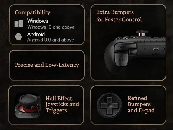 Controle 8BitDo Ultimate 2C Black Myth Wukong 2.4G Hall Effect PC Windows Android - Foto 3