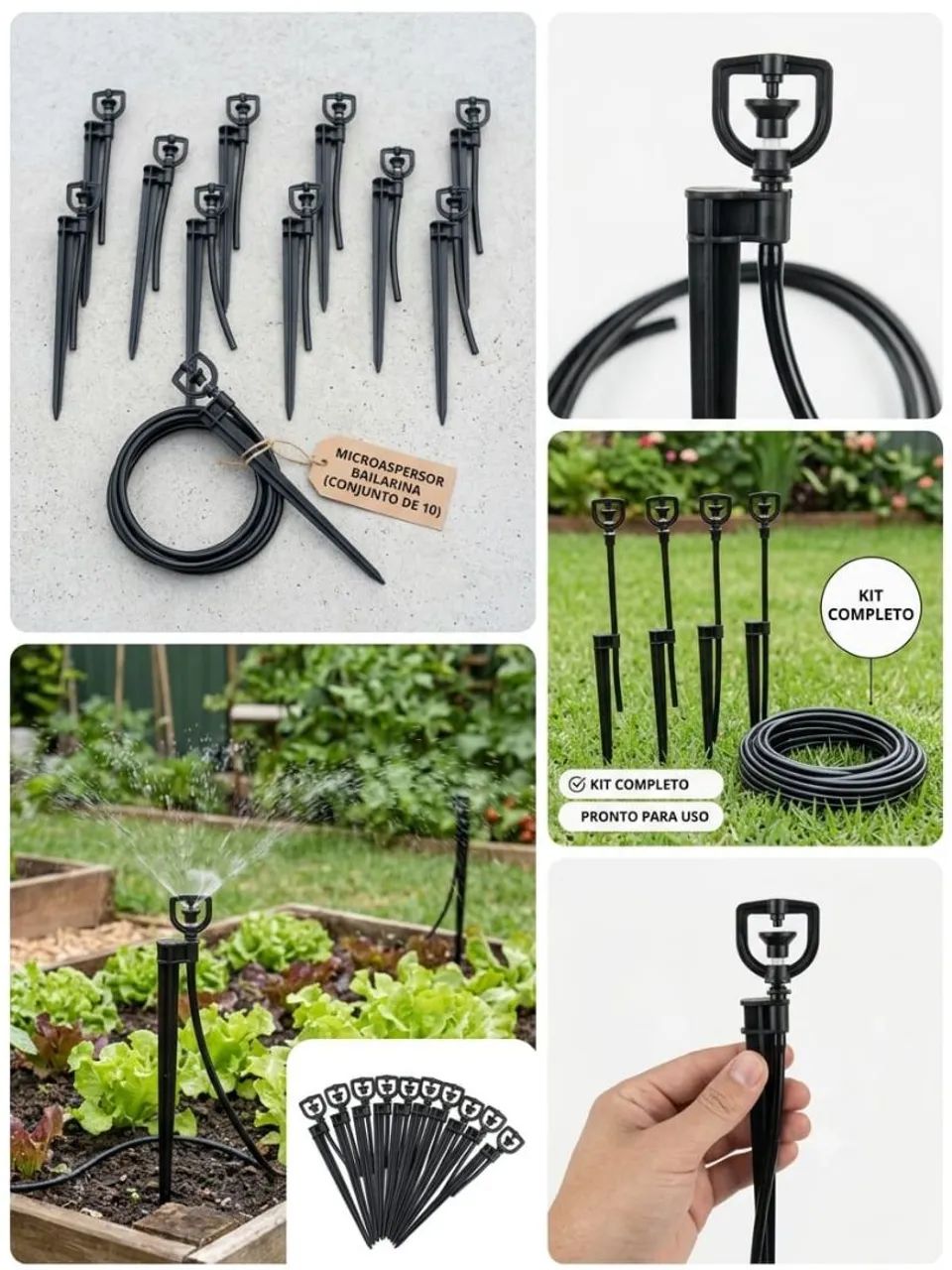 Kit Microaspersor Completo para Irrigação (Com Haste e Microtubo) - Horta e Jardim - Foto 2