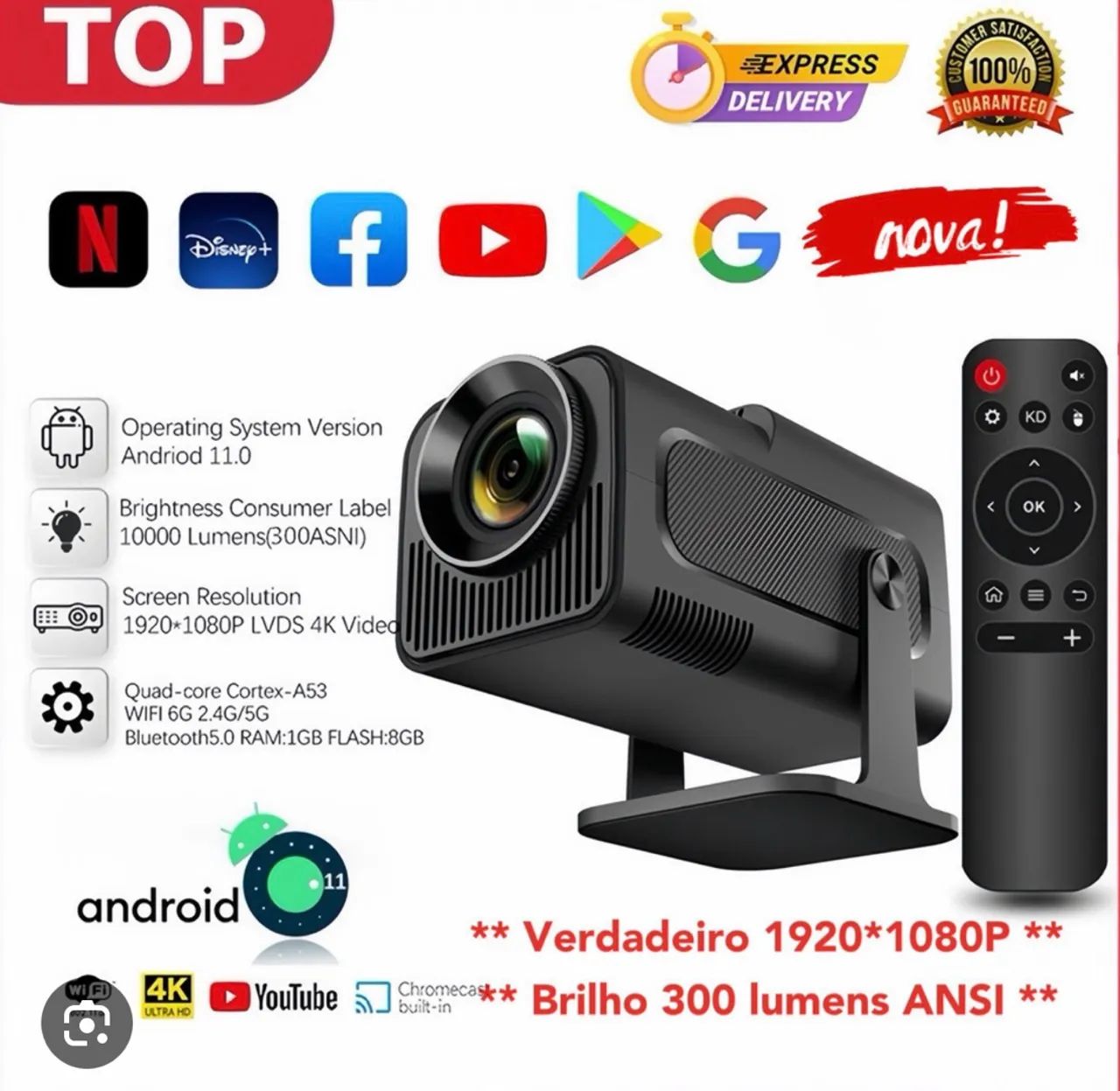 Projetor Smart HY320 Android 