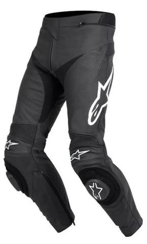 Calça Alpinestars Track Preta Couro - Moto