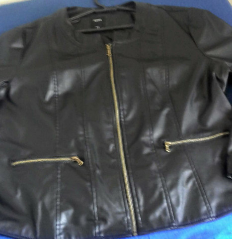 jaqueta couro sintetico plus size