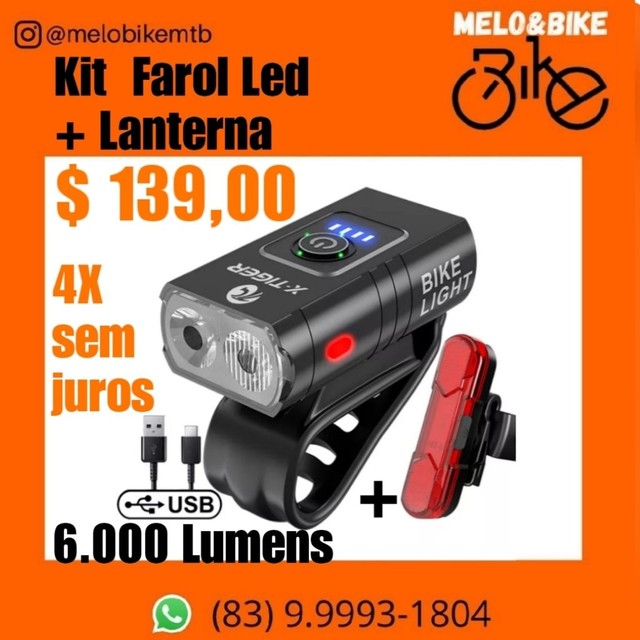 Kit Farol Led + Lanterna traseira 