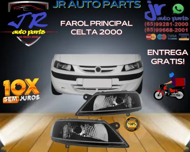 Farol Celta 2000 Foco Simples Mascara Negra