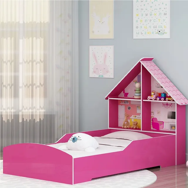 Cama Infantil Casa de Boneca com Cama Auxiliar e Luz/LED Pura