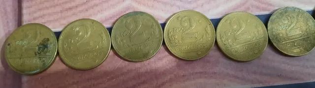 Moedas  Antigas 2 Cruzeiros de 1950,1951,1953 e 1955  - Foto 2