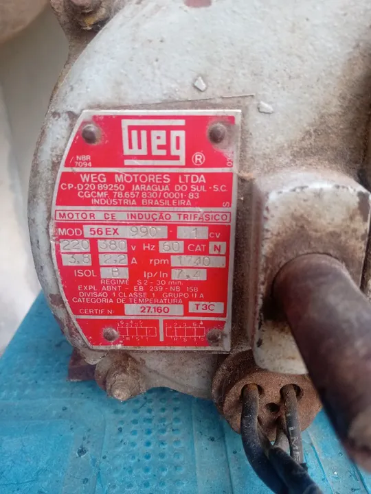 Motor Elétrico Weg 56 EX 990 1740 RPM 1cv