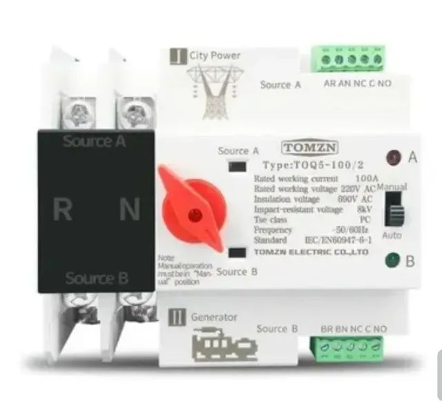 Chave de Transferência Automatica 02 polos tomz 220v